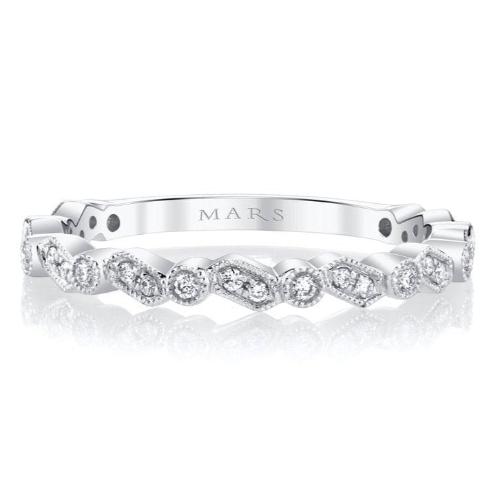 Alternating Stack Ring - White Gold