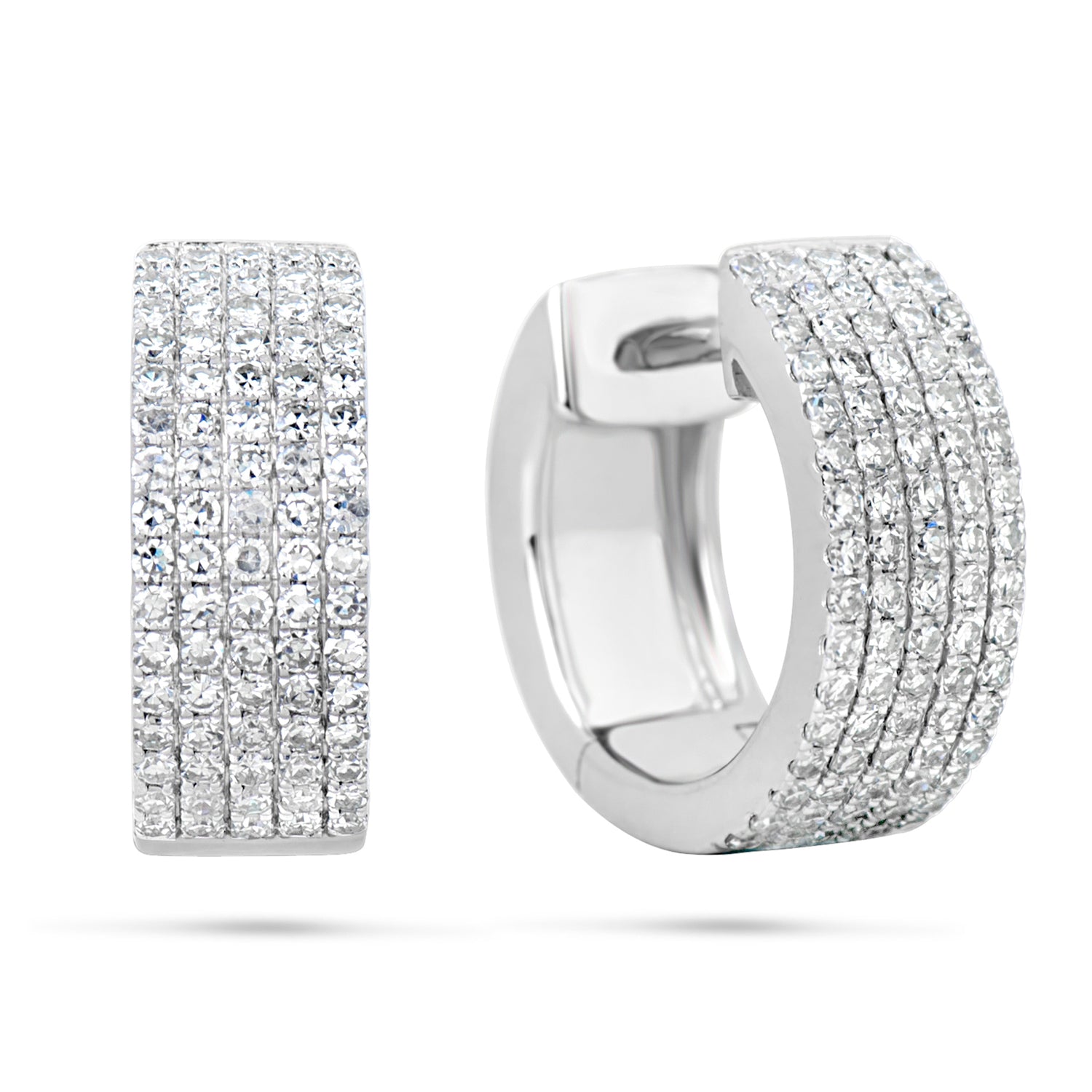 5 Row Diamond Huggie Hoop