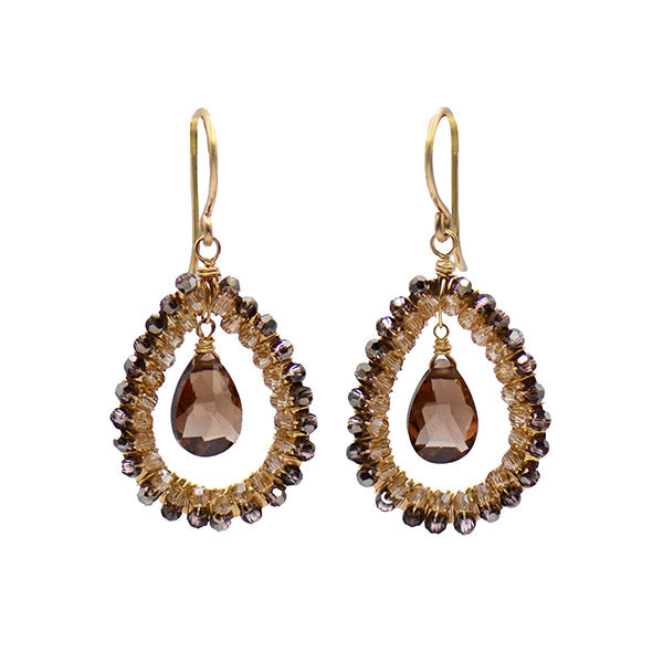Smokey Zircon Drop Earrings