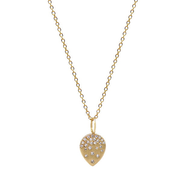 Scattered Diamond Pear-Shaped Pendant Necklace