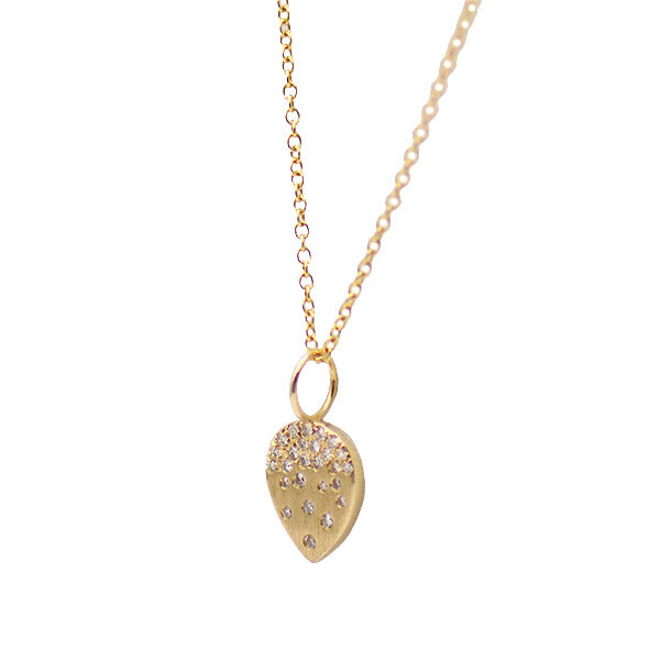 Scattered Diamond Pear-Shaped Pendant Necklace