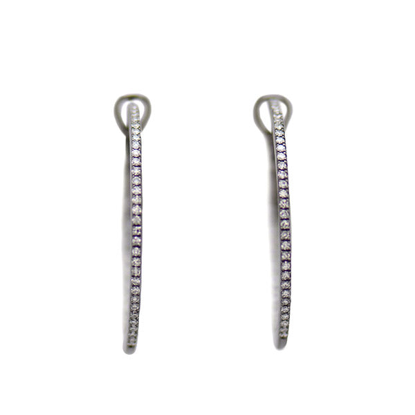 Blackened Diamond Hoop Earrings