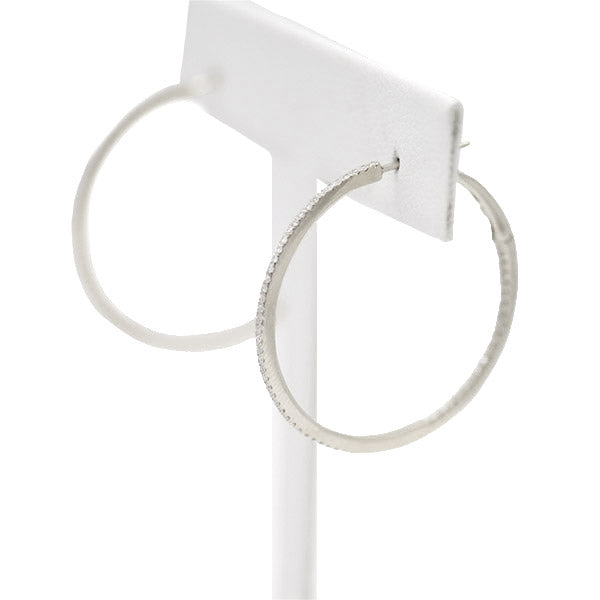 White Gold Inside-Out Diamond Hoops