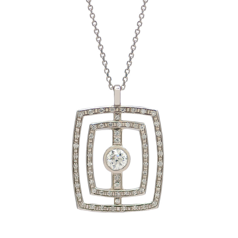 Double Frame Diamond Necklace