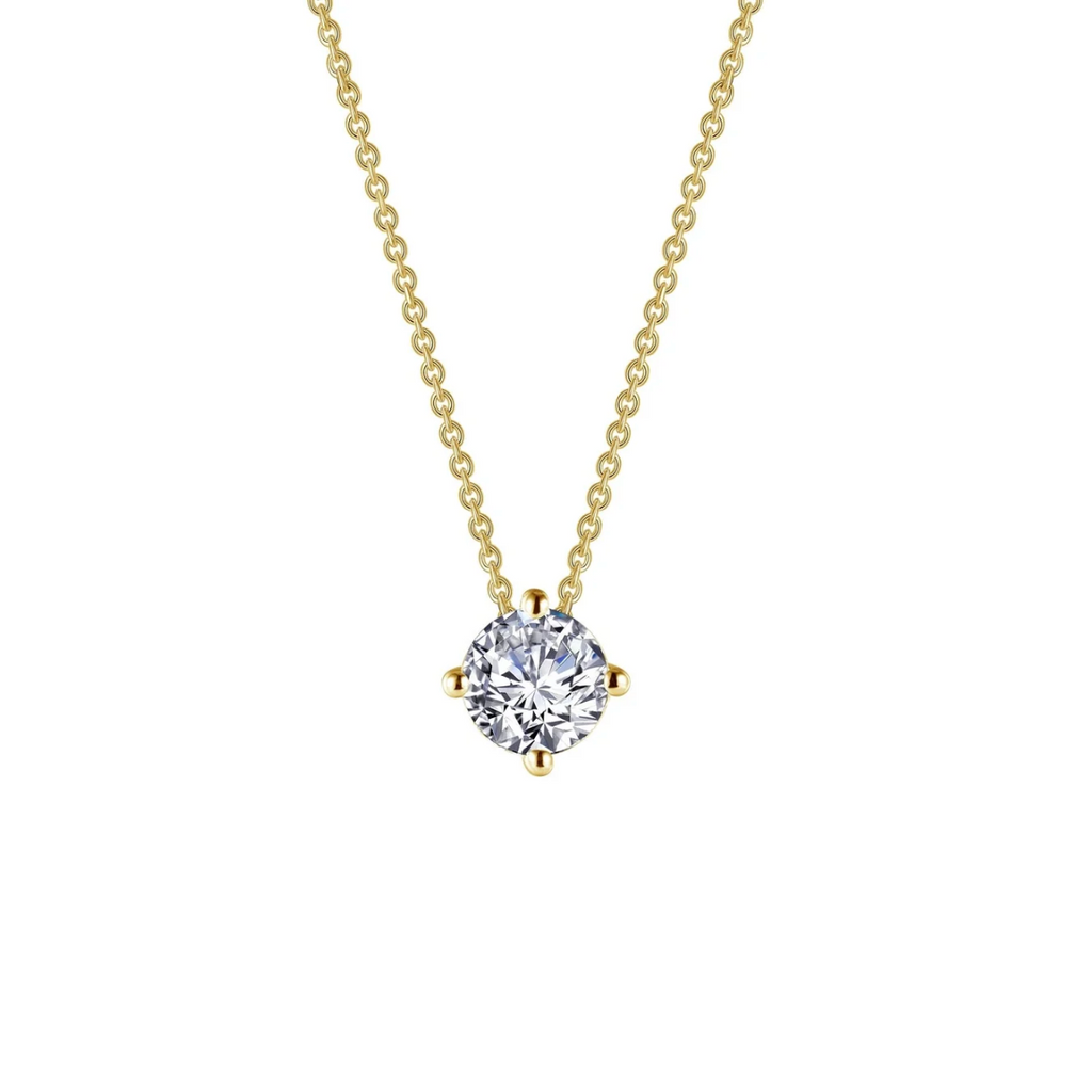 Solitaire Necklace Gold K Novinger Jewelry
