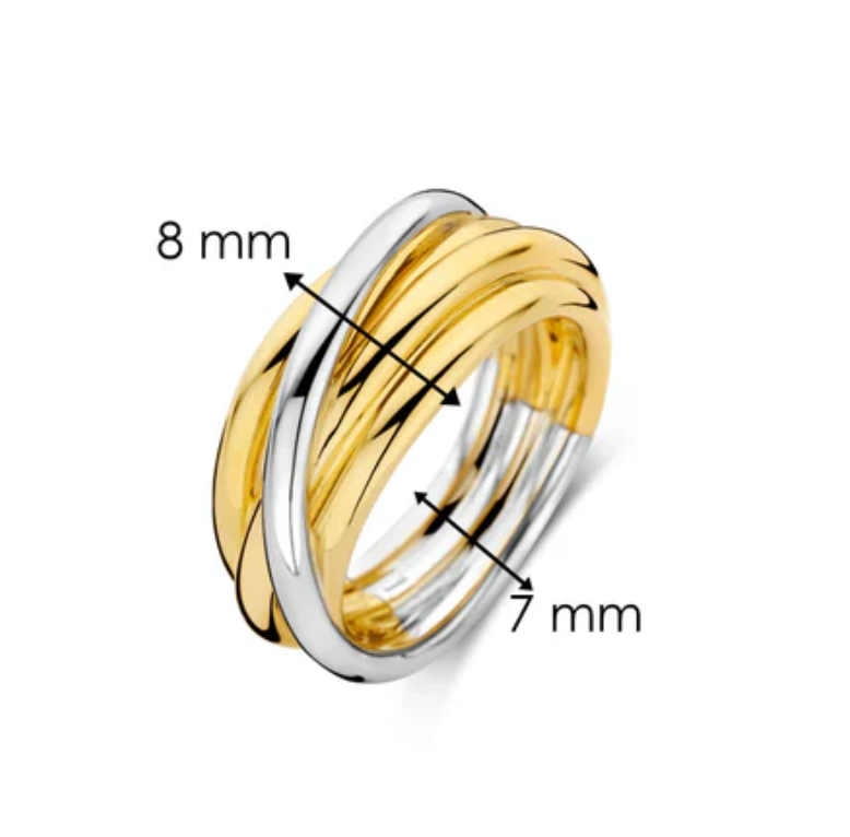 Two Toned Crossover Ring