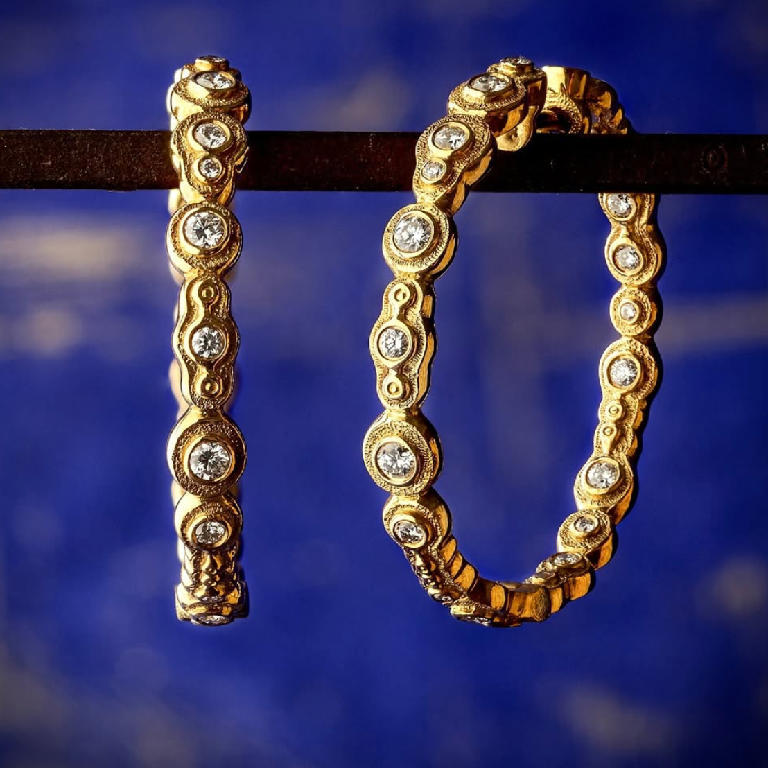 "Submarine" Diamond Hoops