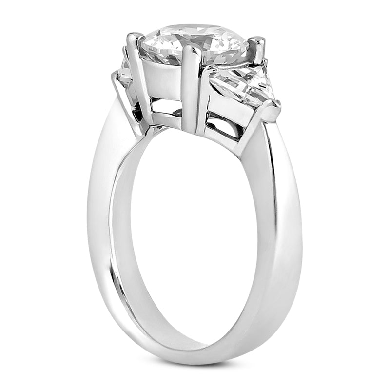 Three Stone Trillion Engagement Ring
