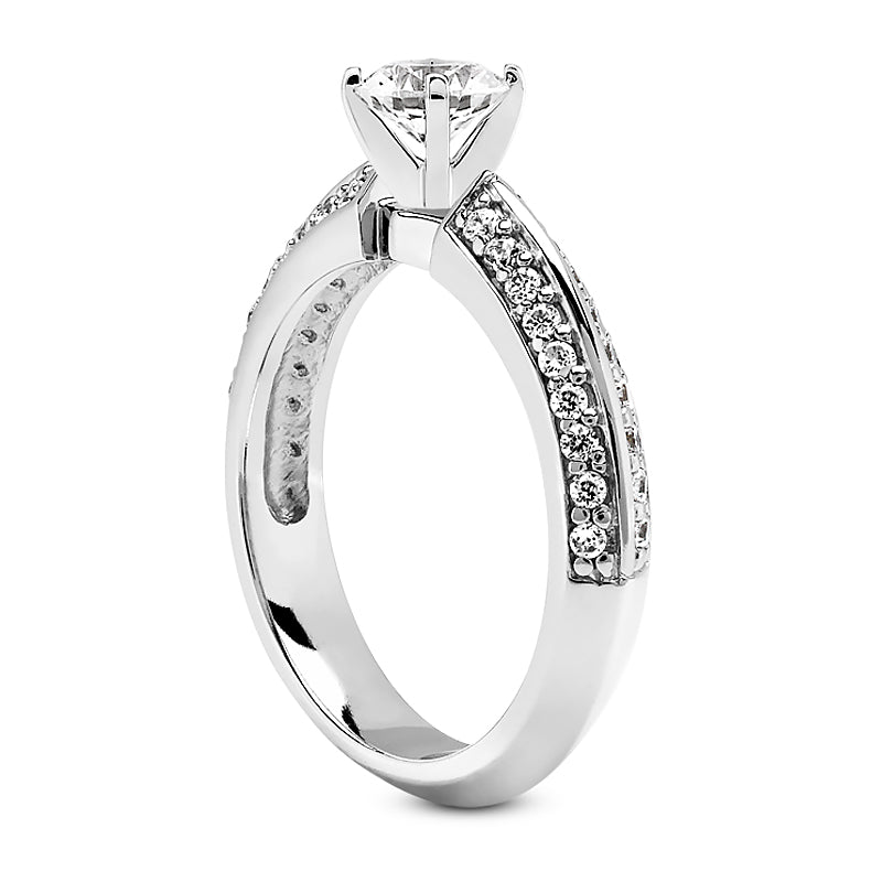 Pave Knife Edge Engagement Ring