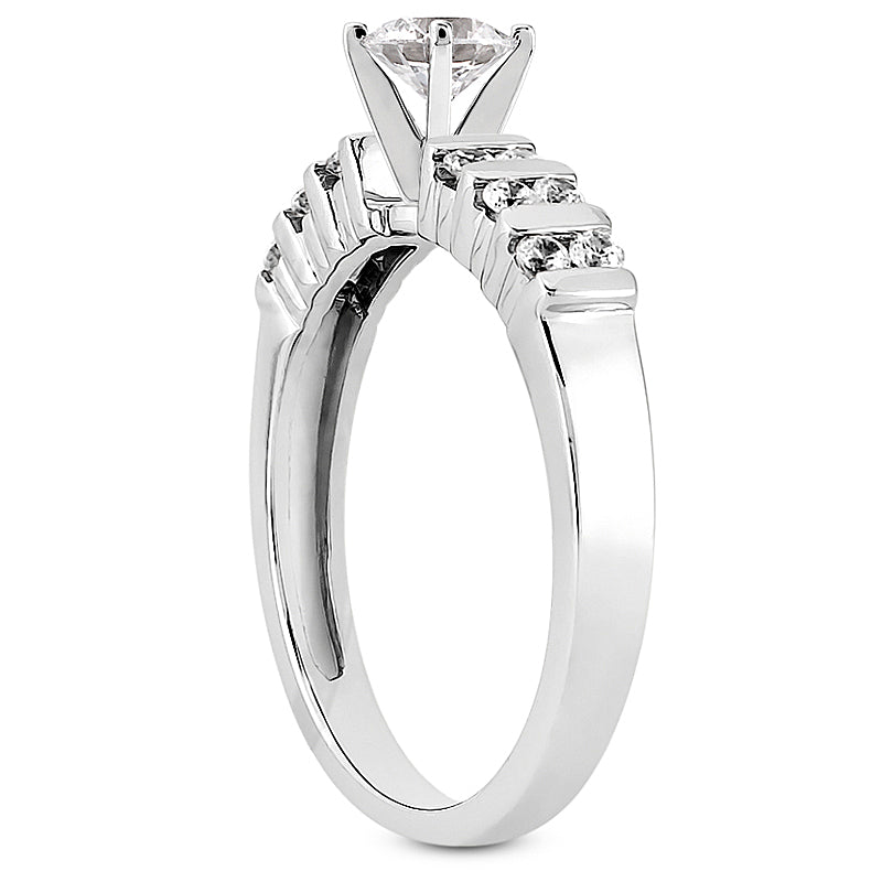Bar Set Double Stone Engagement Ring