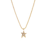 Pave Star Necklace - Yellow Gold