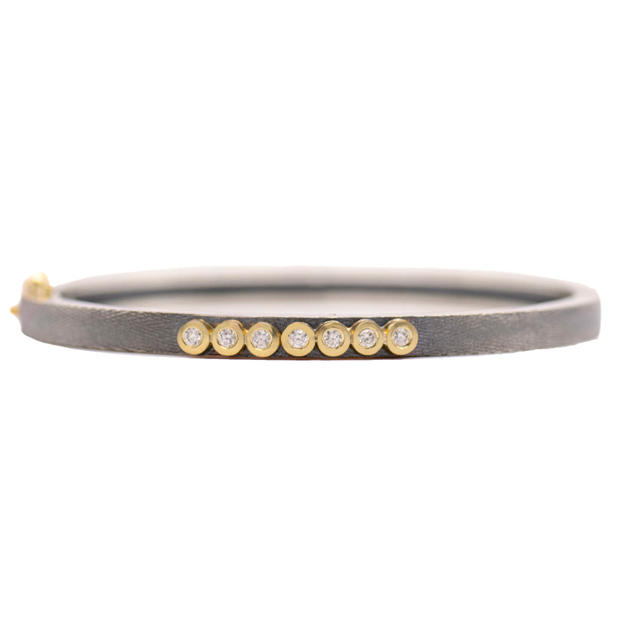 Rene Escobar Diamond Yellow Gold Bangle Bracelet