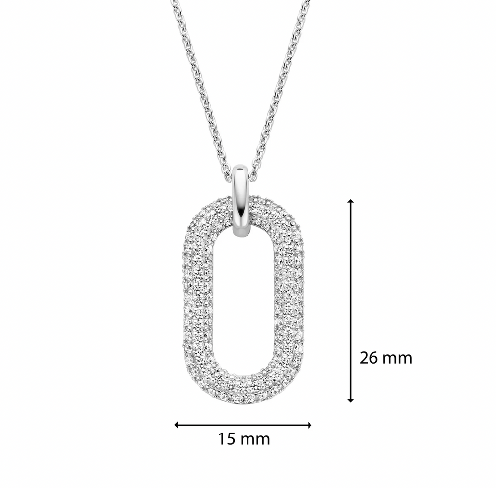 Pave Open Oval Necklace