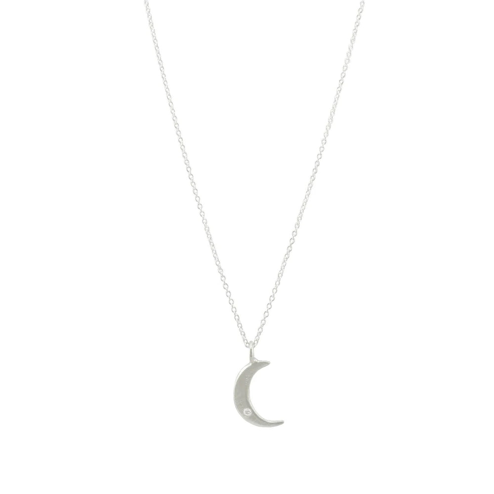 "Moon With Diamond" Necklace