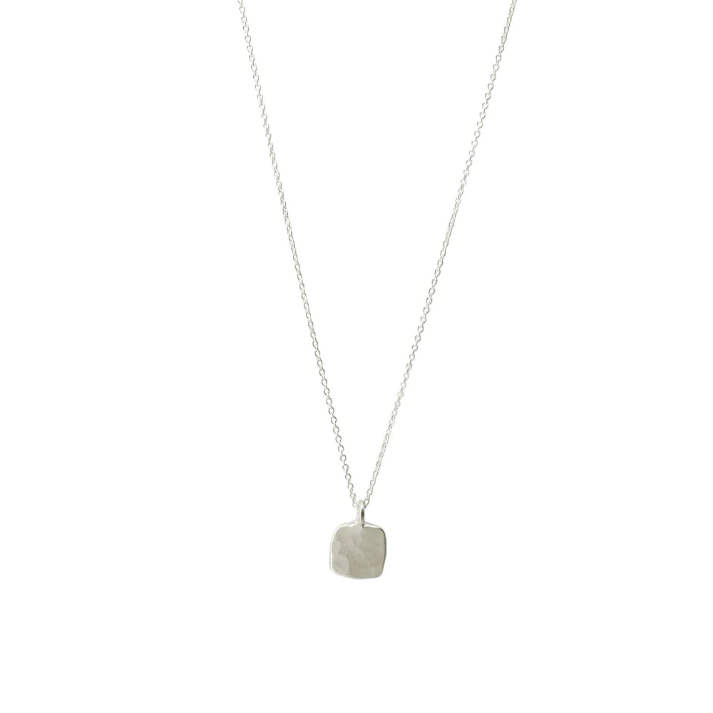 "Small Hammered Square" Necklace