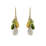 Citrine, Peridot + Chrome Diopside Earrings