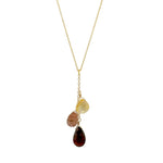 Garnet, Citrine + Quartz Necklace