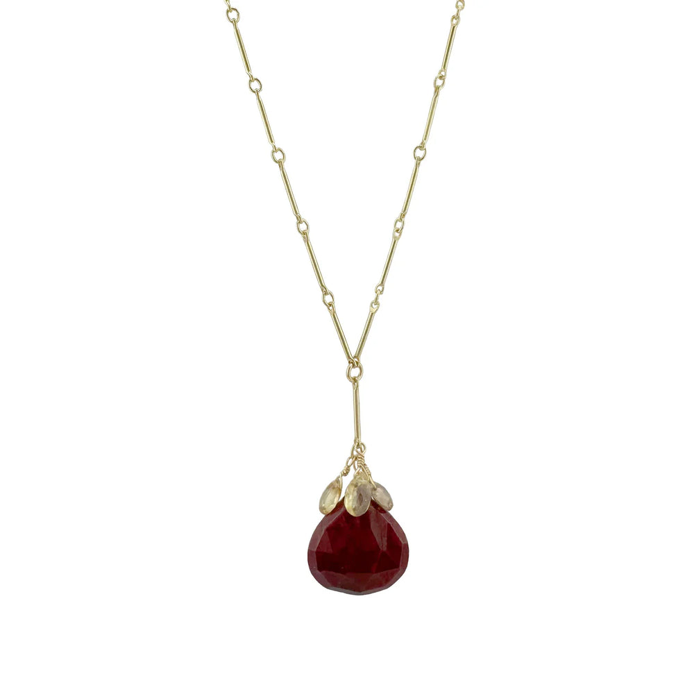 Ruby With Sapphires Necklace