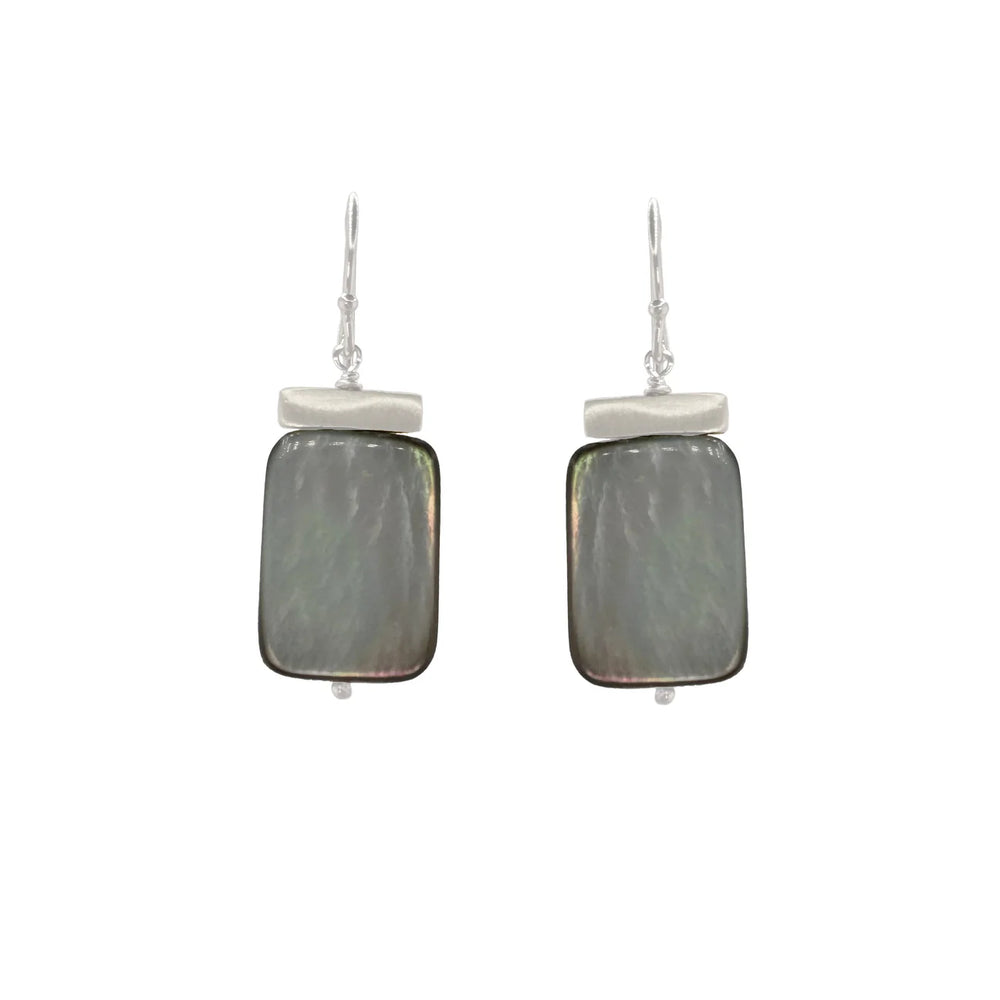 Grey Mother of Pearl Earrings