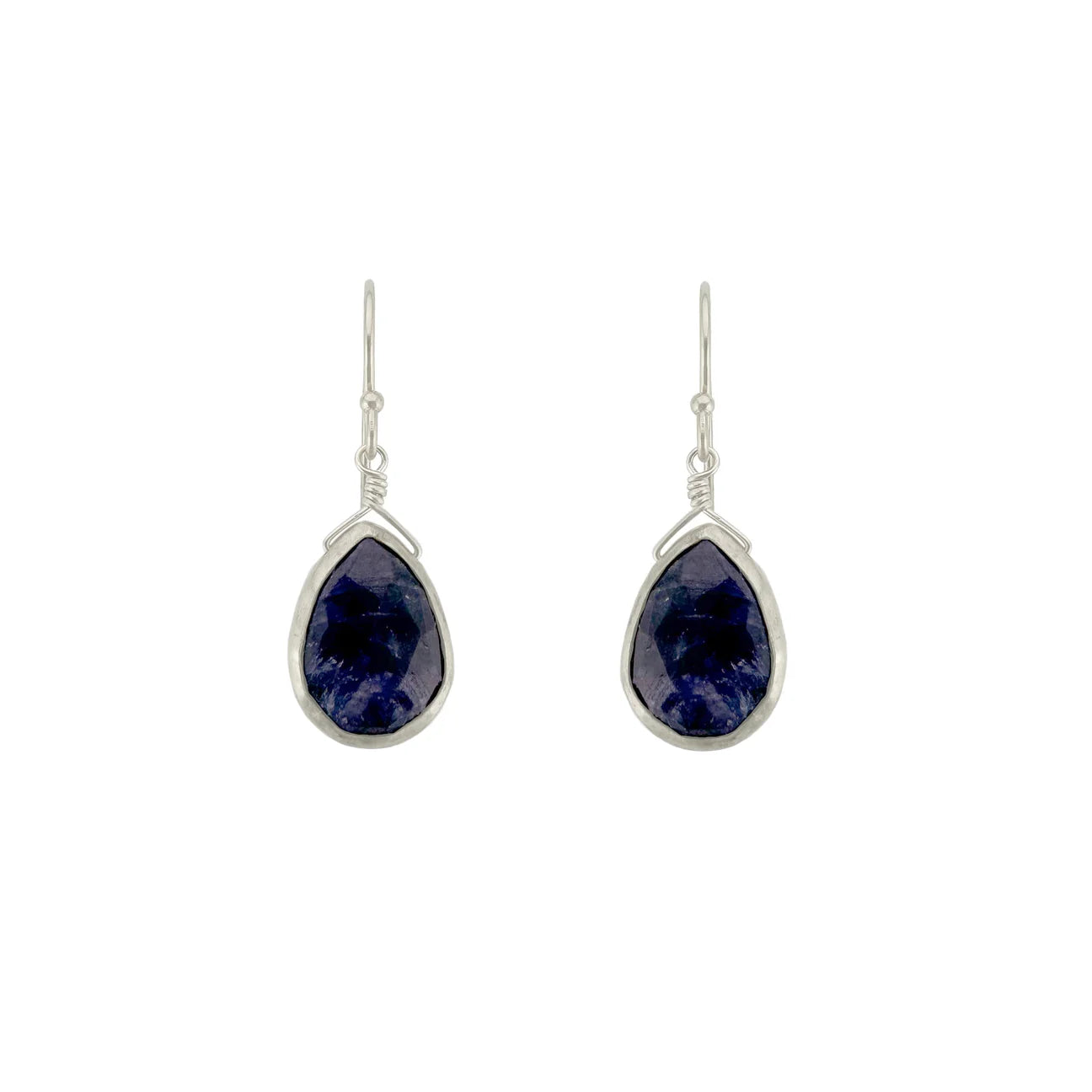 Silver Sapphire Drop Earrings