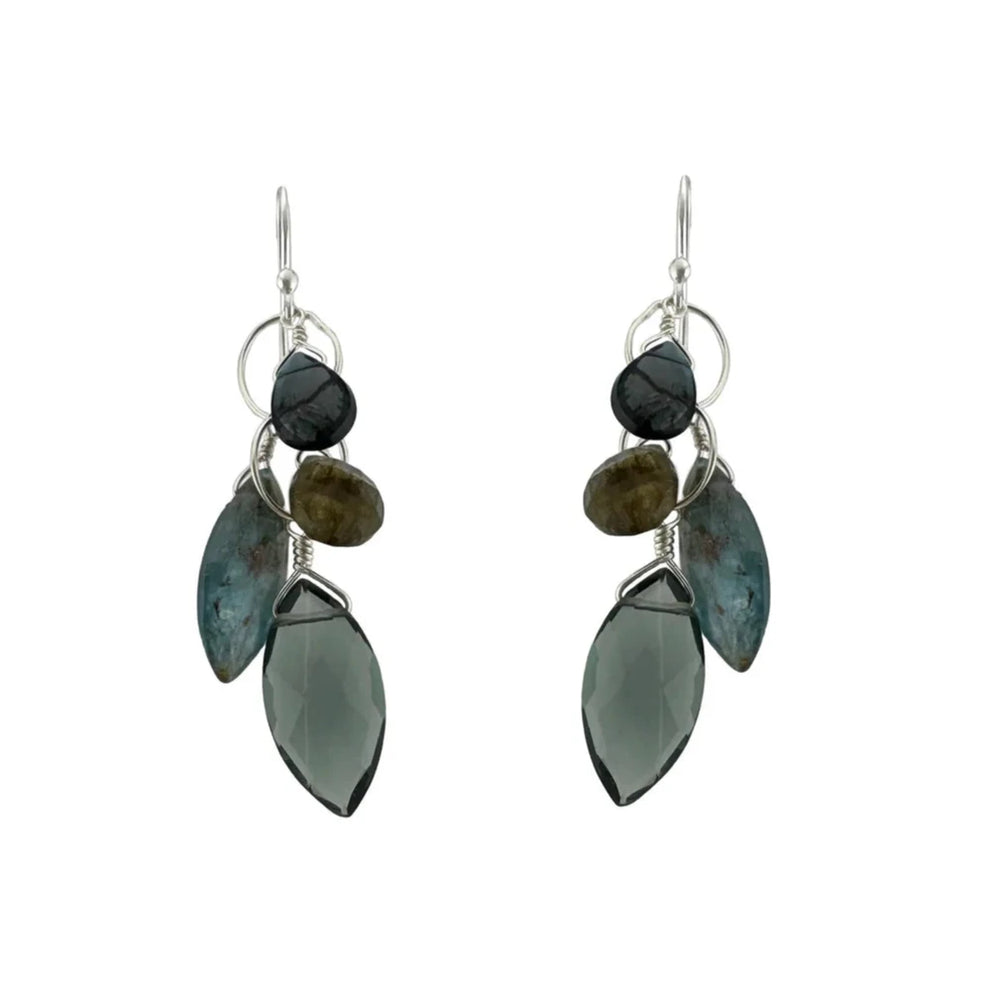 Labradorite, Kyanite & Topaz Earrings