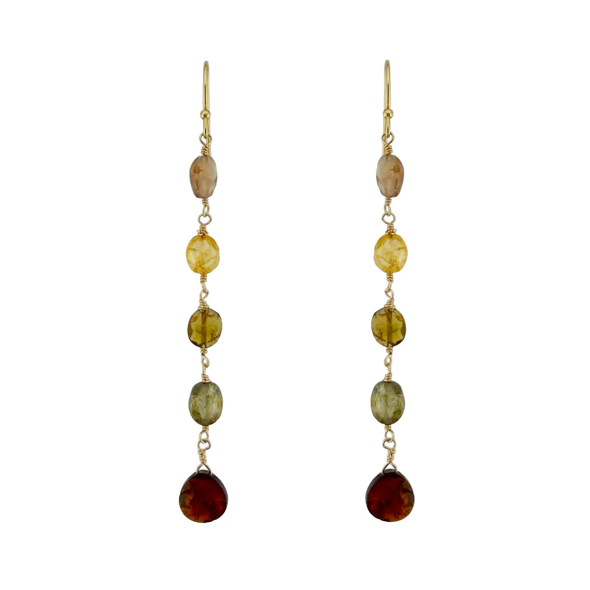 Zircons with Hessonite Garnet Drop Earrings