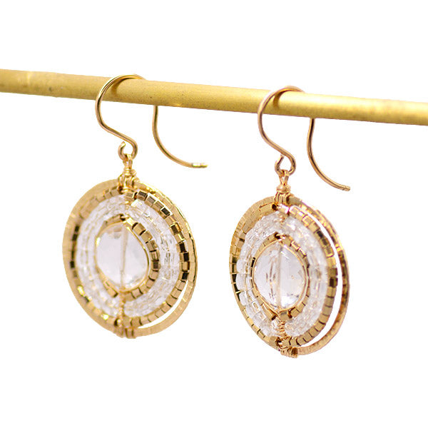 Gold & Quartz Drop Earrings