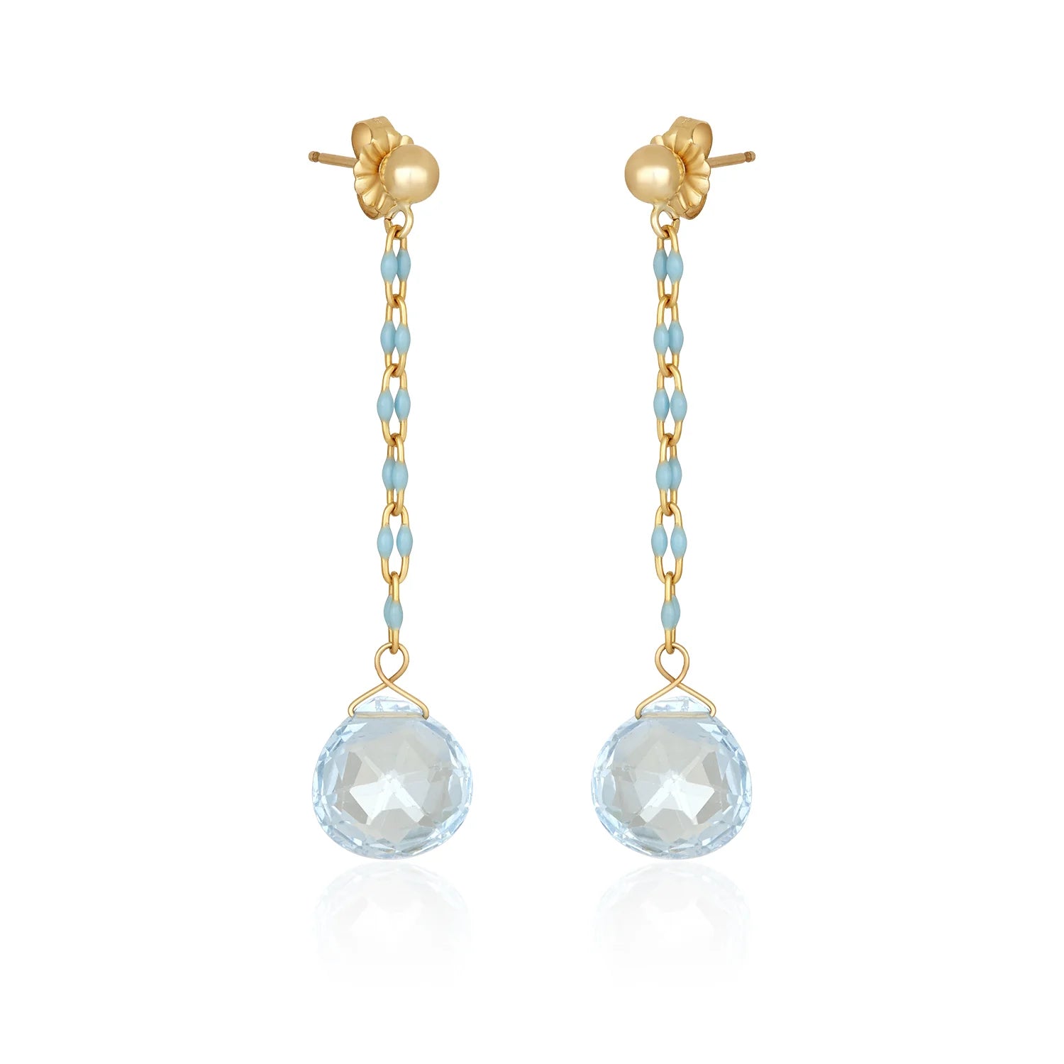 Blue Topaz & Turquoise Drop Earrings