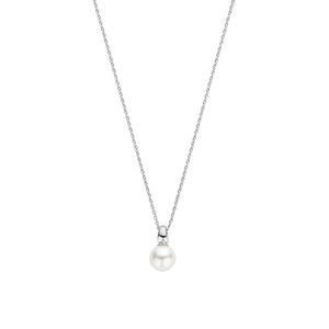 Single Pearl Necklace - Silver or Mixed Metal
