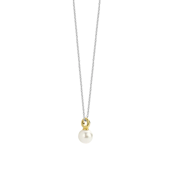 Single Pearl Necklace - Silver or Mixed Metal