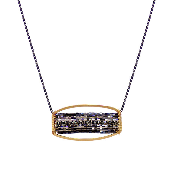 Sparking Open Rectangle Necklace