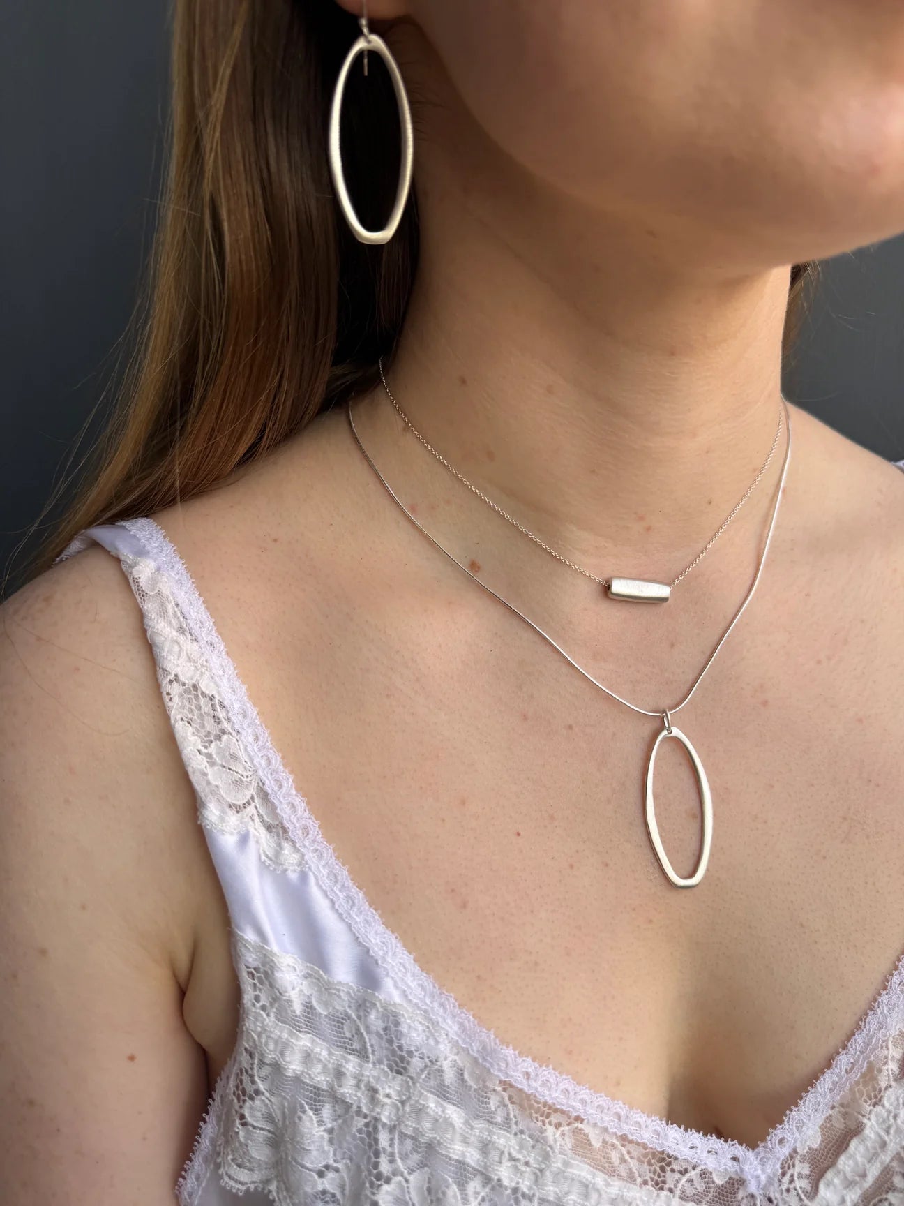Silver Tube Necklace