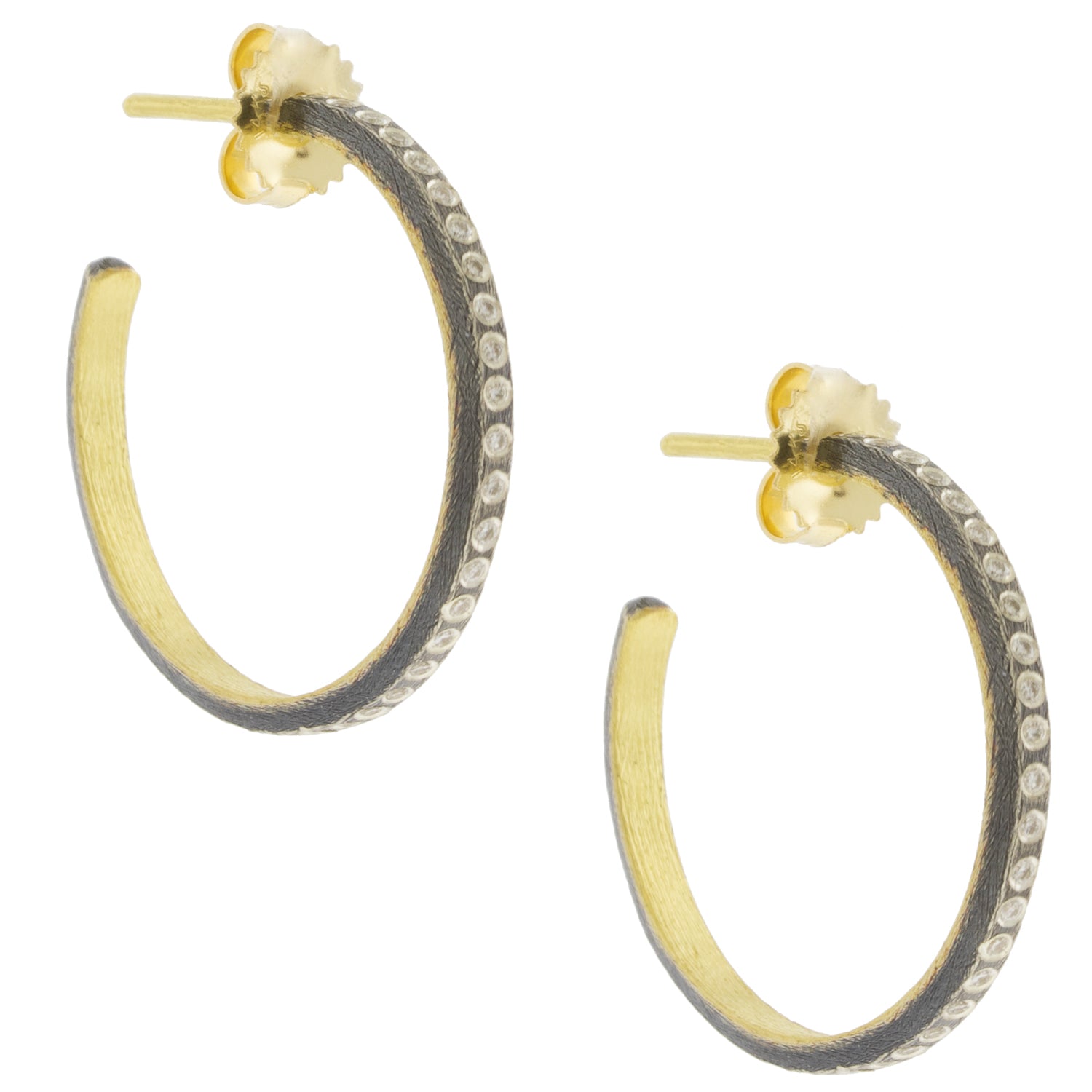 "Adam" Mixed-Metal Diamond Hoops