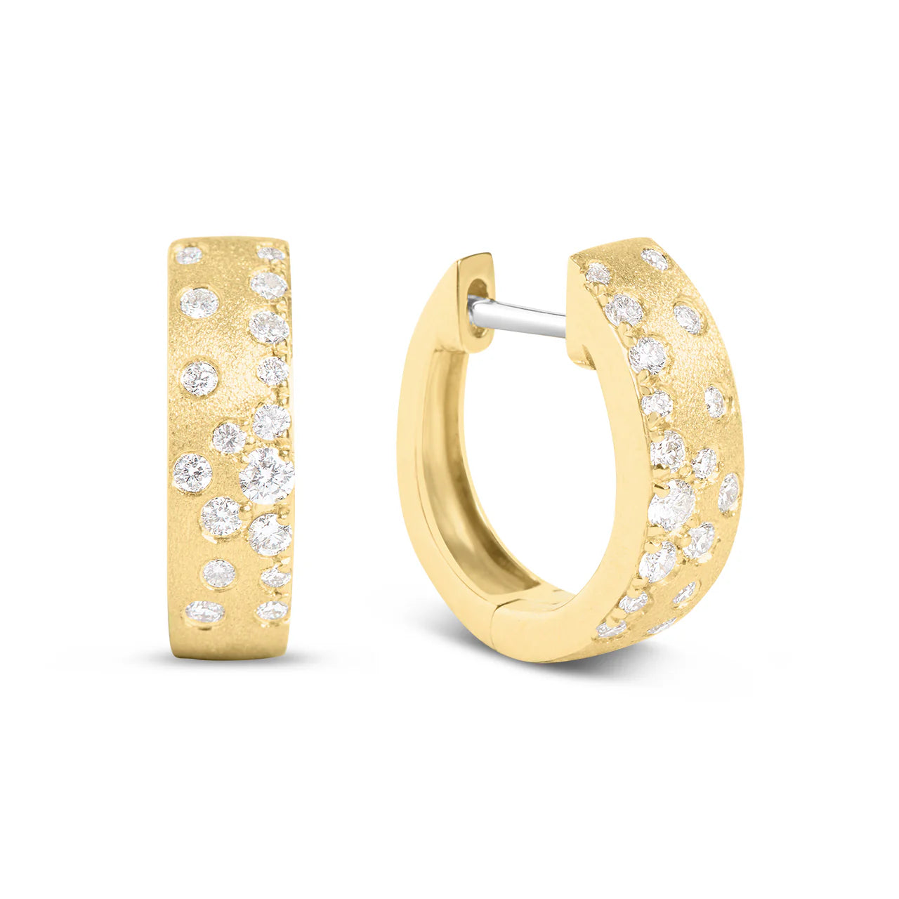 Confetti Diamond Huggie Hoop Earrings
