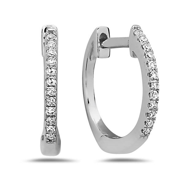 Diamond Huggie Hoop Earrings