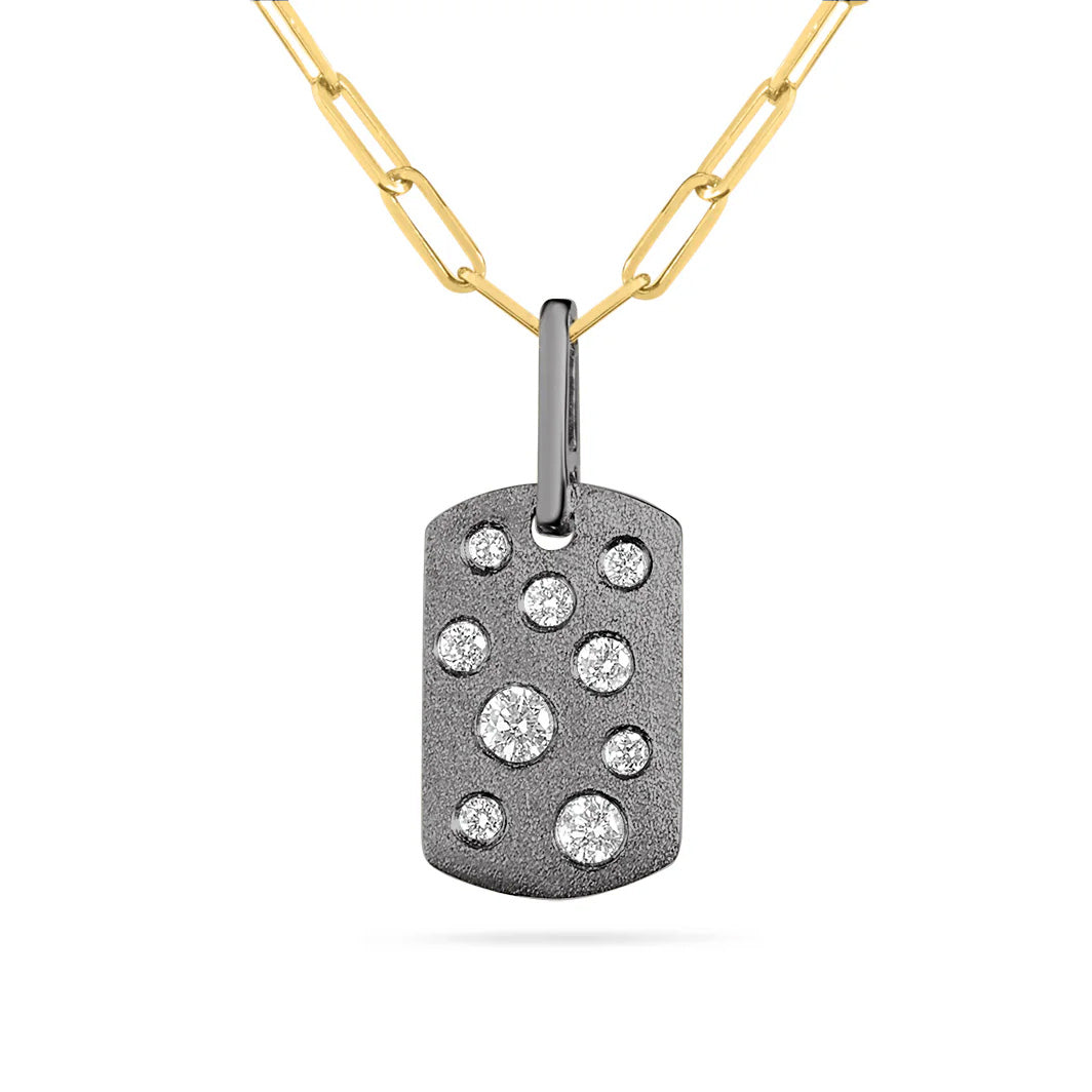 Diamond Confetti Mini Diamond Dog Tag Necklace