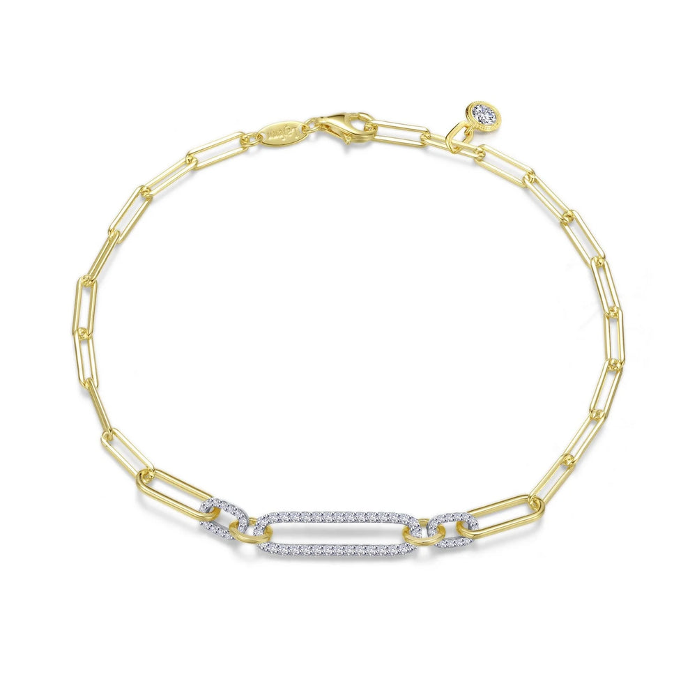 2-Tone Sparkling Paperclip Necklace