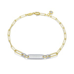 2-Tone Sparkling Paperclip Necklace