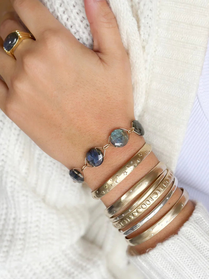 "Organic" Silver Cuff - Multiple Diamond Options