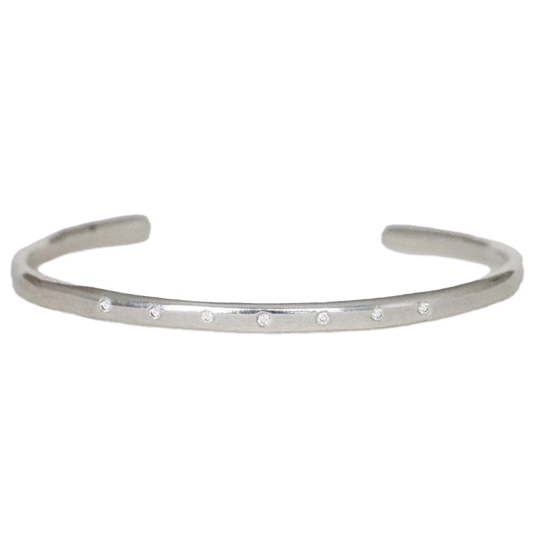 "Organic" Silver Cuff - Multiple Diamond Options