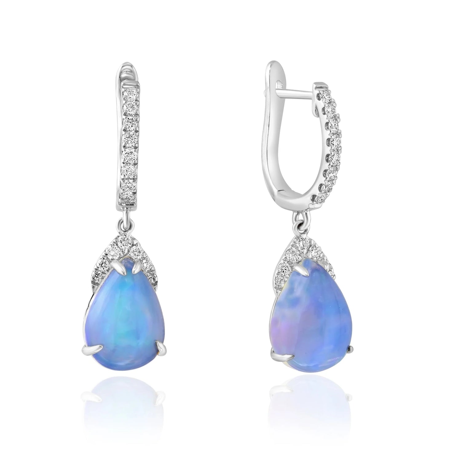 Opal & Diamond Drop Earrings