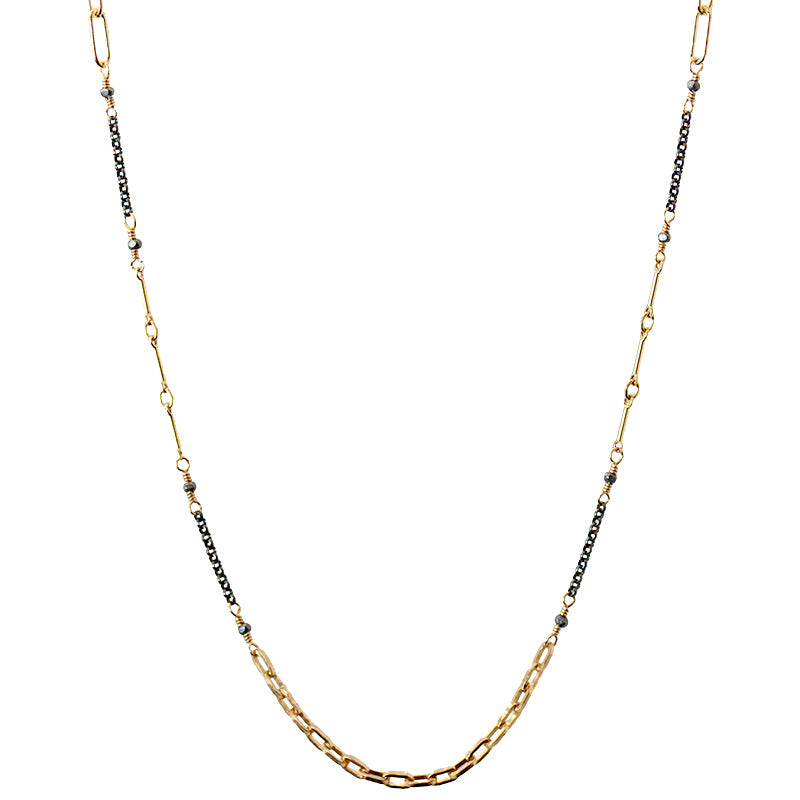 Gold & Black Chain Necklace