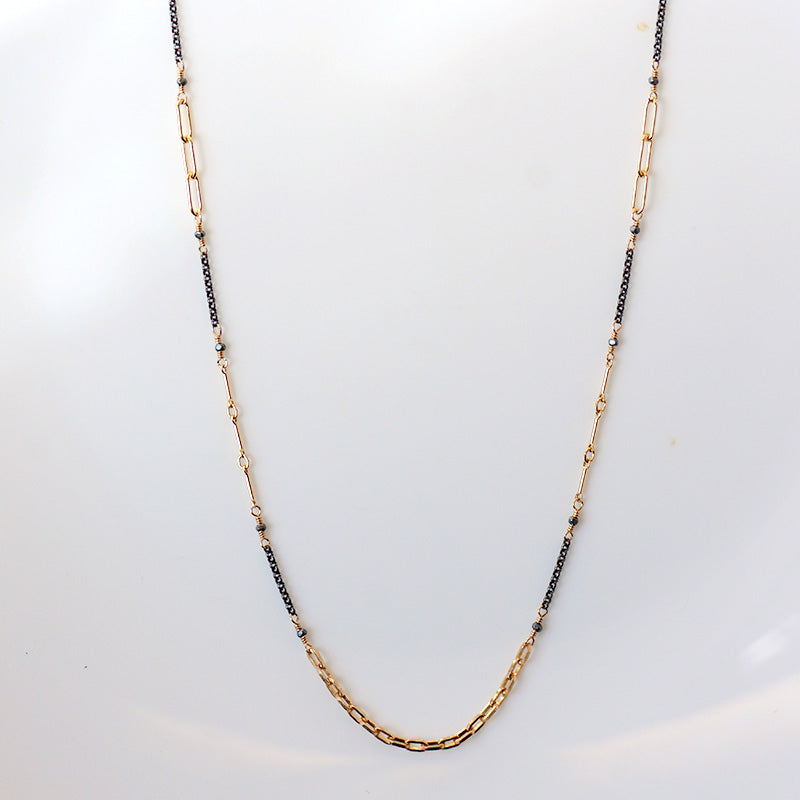 Gold & Black Chain Necklace