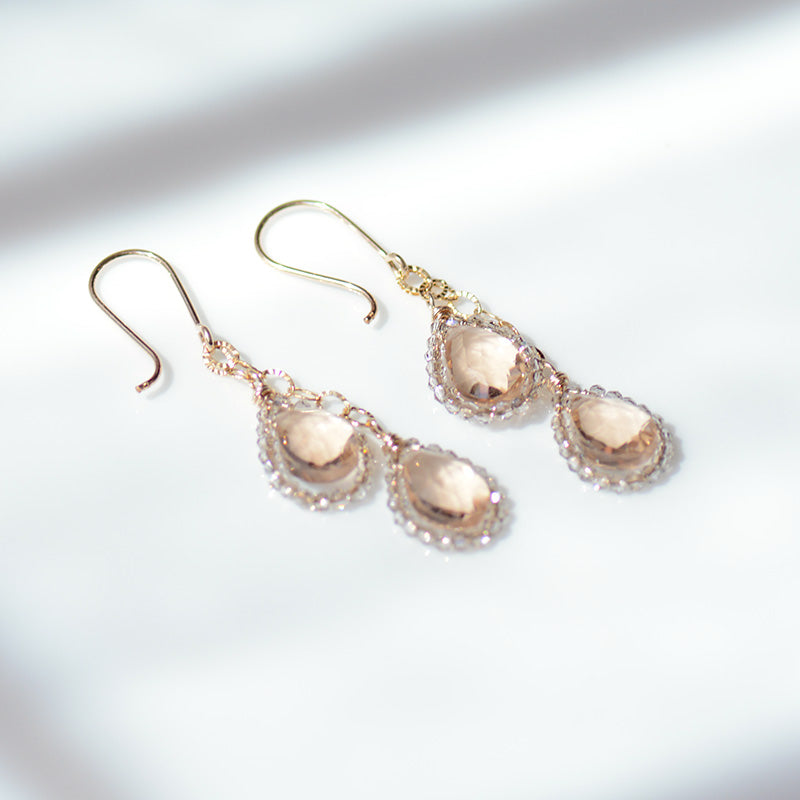 Morganite Quartz Earrings