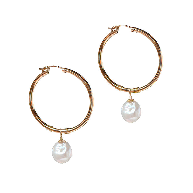 Pearl Hoop Earrings