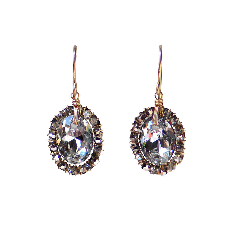 Platinum Crystal Drop Earrings