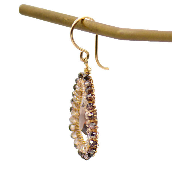 Smokey Zircon Drop Earrings