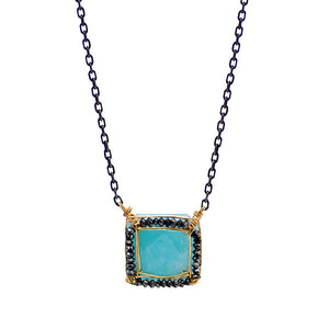 Amazonite & Black Diamond Necklace