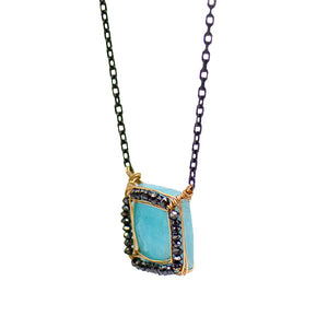 Amazonite & Black Diamond Necklace