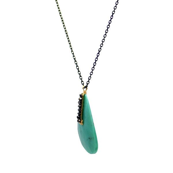 Turquoise & Black Diamond Necklace